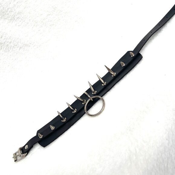 NWT DOLS KILL SMEXY Carea metal spiked leather choker COSTUME RAVE - Picture 10 of 12